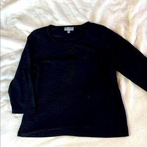 JM collection Black 3/4 Sleeve Top women’s
